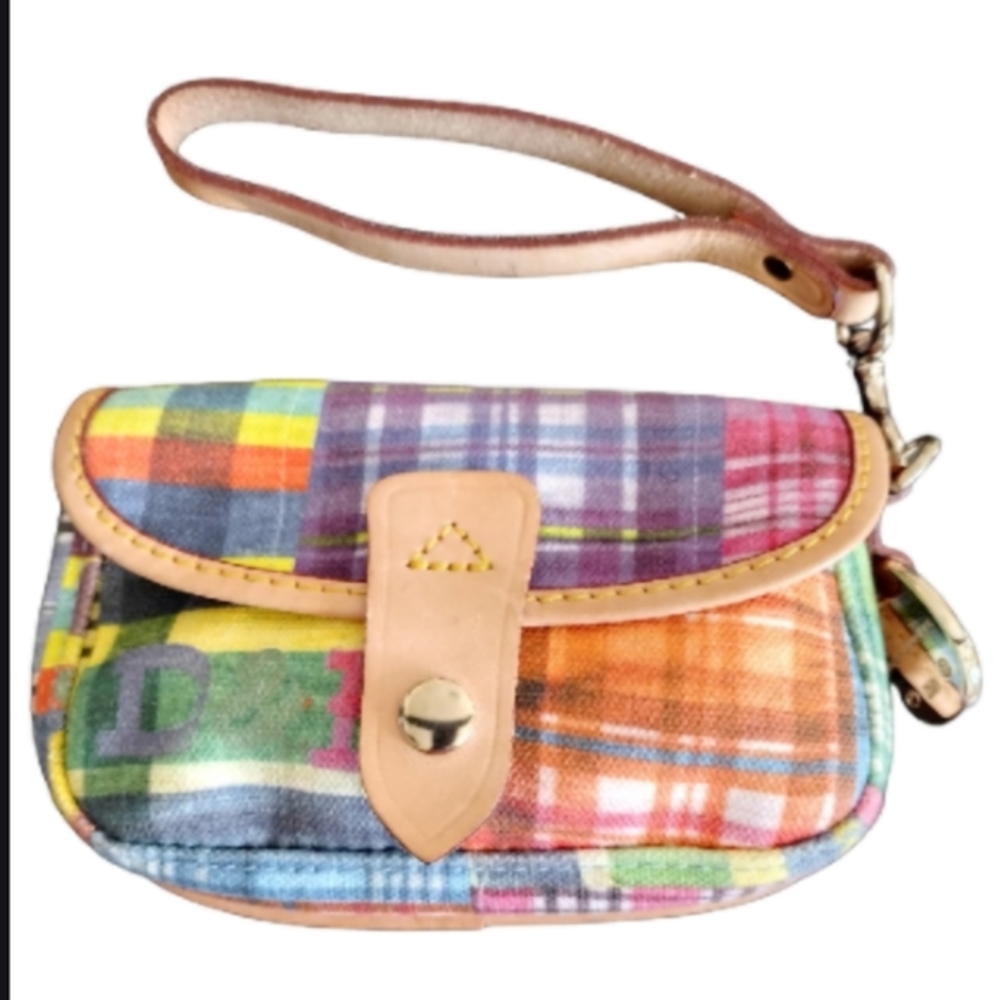Vintage Y2K Dooney & Bourke Plaid Picnic Ants Wristlet Clutch